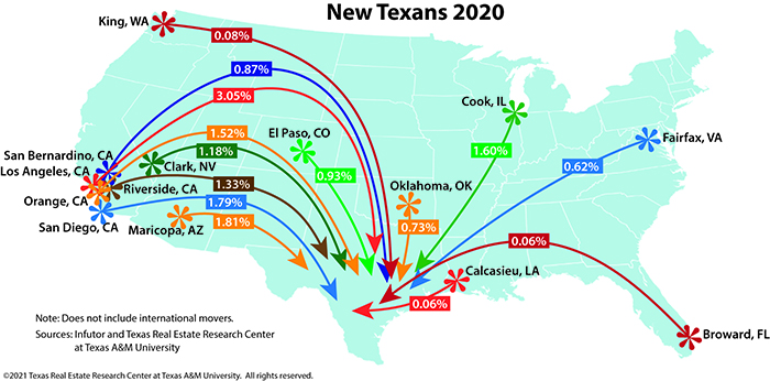 New Texans 2020 map